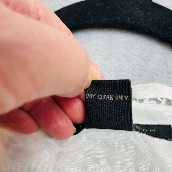 Anne Carson Linen Blend‎ Blouse Top Womens 6 White Battenburg Lace Cap Sleeve - Picture 4 of 8